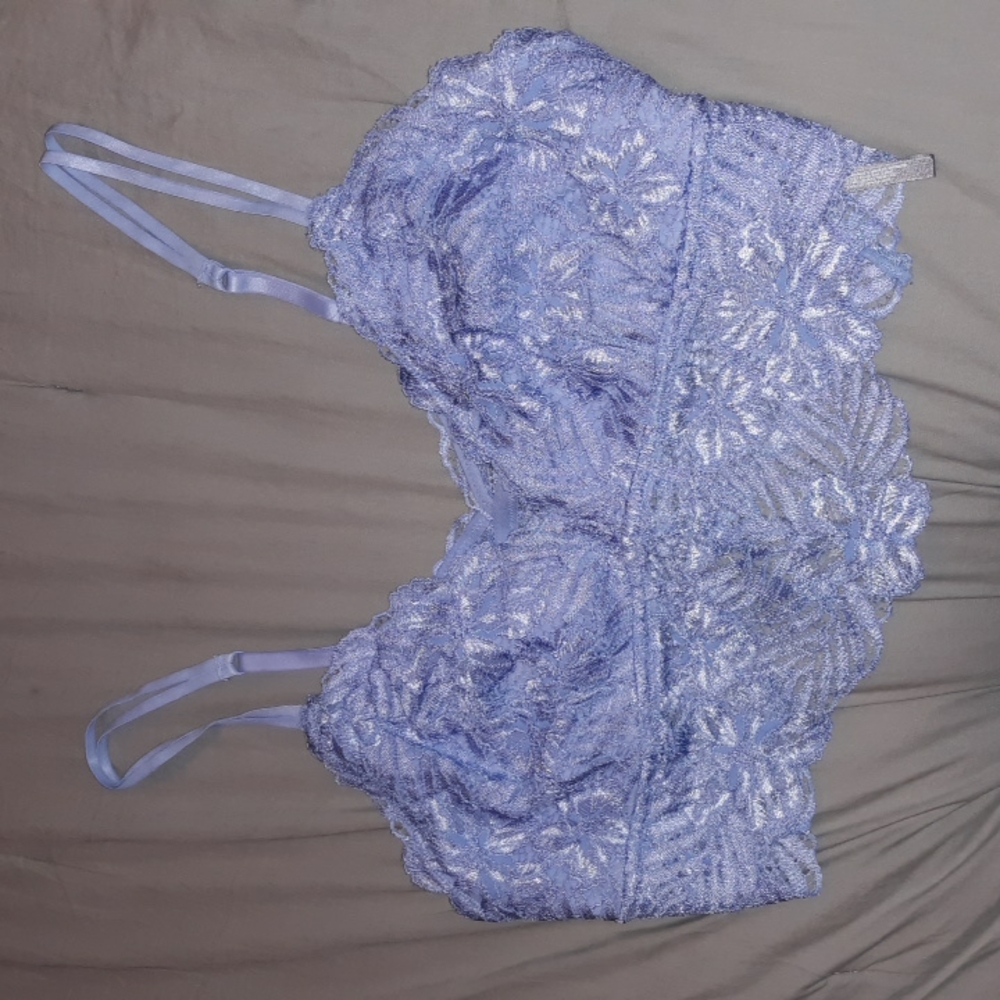 Aerie Flower Soft Lace Trim Bralette 2016